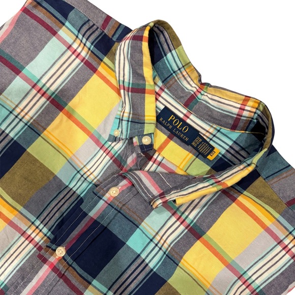 Polo Ralph Lauren Mens Big Tall 3XB 3TG Short Sleeve Plaid Button Down Shirt - Picture 2 of 5